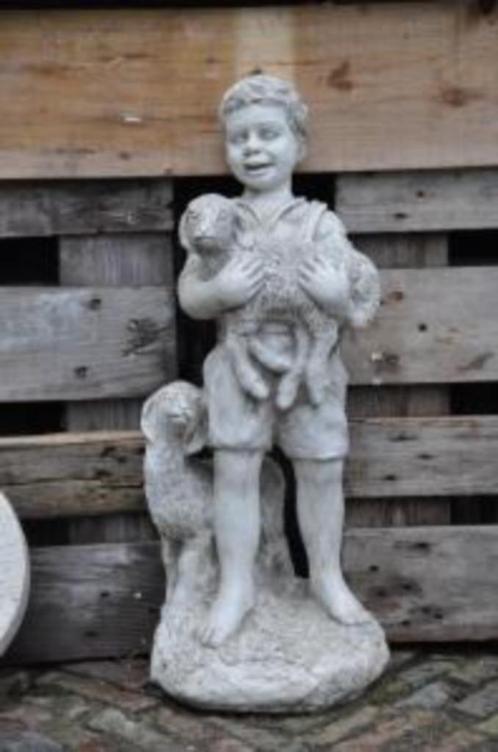 betonnen beeld / jongen met schaap, Tuin en Terras, Tuinbeelden, Nieuw, Dierenbeeld, Beton, Ophalen