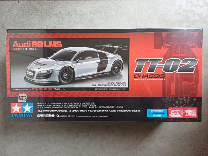 Tamiya 58749 RC Audi R8 LMS 2008 TT-02 Nieuw in doos, Hobby en Vrije tijd, Modelbouw | Radiografisch | Auto's, Nieuw, Auto onroad