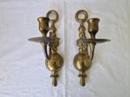 2 vintage koperen wandkandelaars., Huis en Inrichting, Woonaccessoires | Kandelaars en Kaarsen, Ophalen of Verzenden, Zo goed als nieuw