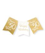 Vlaggenlijn 50 jaar goud – wit (7023007), Versiering, Info@all4funbaarlo.nl, A, Verjaardag