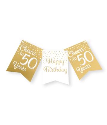 Vlaggenlijn 50 jaar goud – wit (7023007) beschikbaar voor biedingen