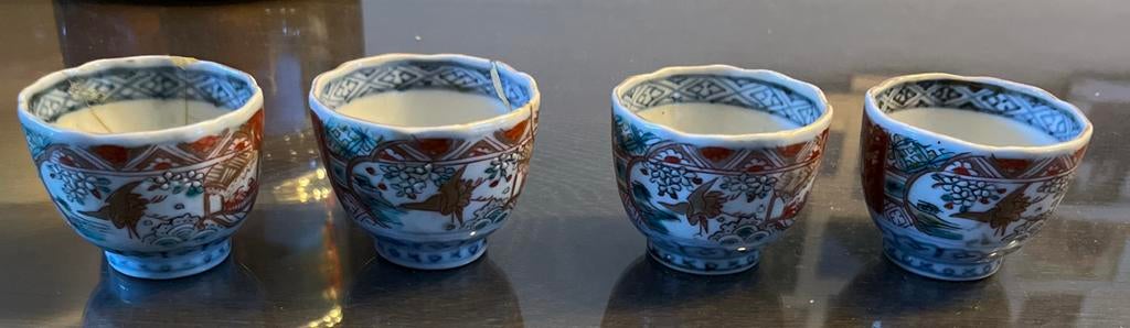 Set van 4 antieke Japanse sake kopjes, Ophalen of Verzenden