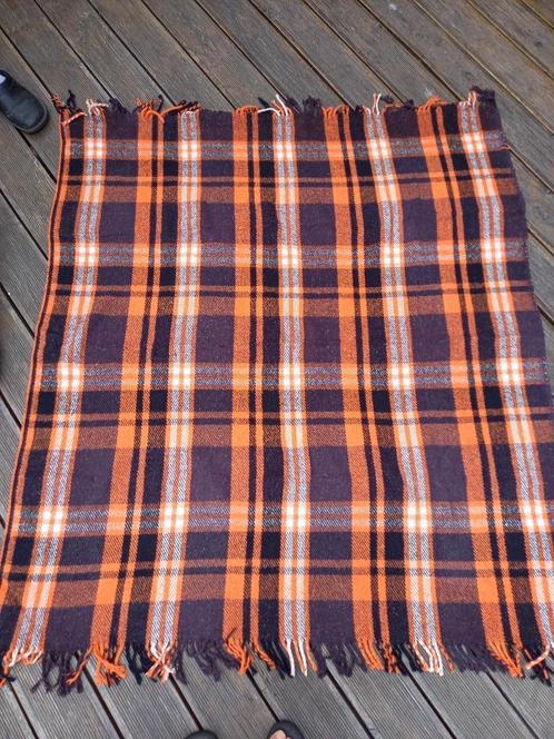 Wollen deken, vintage, geruit, retro, Huis en Inrichting, Woonaccessoires | Plaids en Woondekens, Ophalen of Verzenden