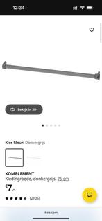 Grijze kledingroede 75cm voor PAX kast, Huis en Inrichting, Kasten | Kledingkasten, Ophalen, Gebruikt, 50 tot 100 cm, Minder dan 100 cm