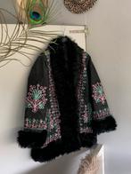 Afghaanse lammy coat M bohemian jas, Maat 38/40 (M), -, Zwart, -