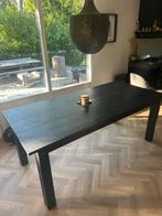 Zwarte Houten Eettafel 201 cm - 8 persoons, Ophalen, Gebruikt, Eikenhout, 200 cm of meer