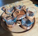 Vintage theeservies, houtsnijwerk, Antiek en Kunst, Curiosa en Brocante, Ophalen of Verzenden