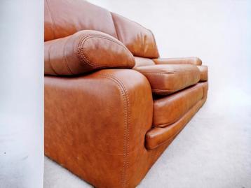 Vintage French Leather Sofa, France 70's/80's