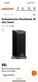 Prullenbak 30L zwart (Kwantum), Huis en Inrichting, Woonaccessoires | Prullenbakken, Ophalen, Overige materialen, Met pedaal, 50 tot 75 cm
