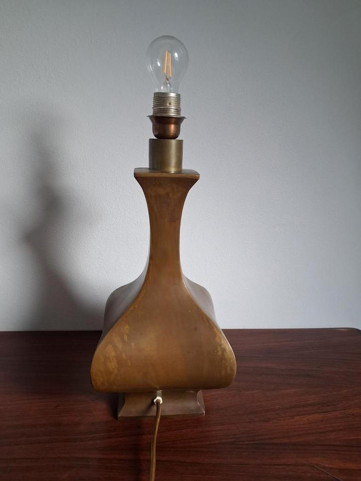 Vintage bronzen jaren 70 Tafellamp 6.8 kilo uit Italië, Huis en Inrichting, Lampen | Vloerlampen, Gebruikt, 150 tot 200 cm, Metaal