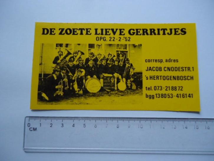 sticker oud Carnaval Oeteldonk Zoete lieve gerritjes retro, Verzamelen, Stickers, Zo goed als nieuw, Bedrijf of Vereniging, Verzenden