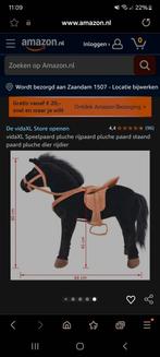 Speelgoed pluche paard zwart met geluid, Kinderen en Baby's, Ophalen of Verzenden, Zo goed als nieuw
