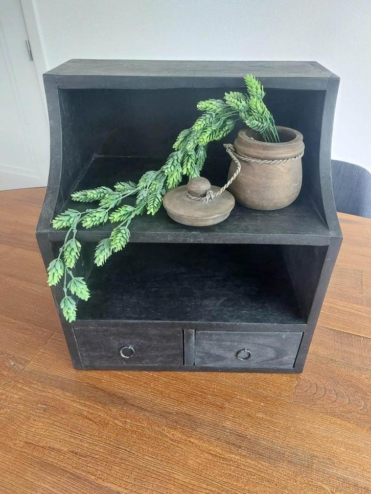 zwarte Gruttersbak met twee lades, Antiek en Kunst, Curiosa en Brocante, Ophalen of Verzenden