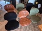 6 Zuiver OMG eetkamerstoelen | (2x (kunst)leer en 4x stof), Huis en Inrichting, Stoelen, Ophalen, Gebruikt, Overige kleuren, Modern
