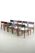 in Velvet Refurbished vintage Deense eetkamerstoelen SALE, Ophalen, Hout, Overige kleuren, Eén