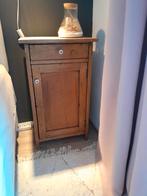 Antiek Grenen Nachtkastje met Porseleinen Knopjes, Ophalen