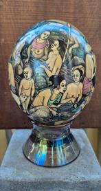 Struisvogelei Bali handbeschilderd, ostrich egg Bali, Ophalen of Verzenden