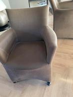 6 Luxe Eetkamerstoelen/Fauteuils met Wieltjes, Huis en Inrichting, Fauteuils, Ophalen, Gebruikt, Minder dan 75 cm, Stof