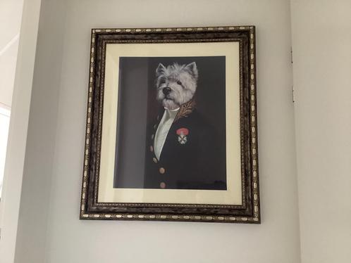 Aparte hond in pak schilderij met exclusieve lijst., Antiek en Kunst, Kunst | Schilderijen | Klassiek, Ophalen