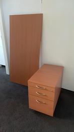 Ladeblok met bureaublad 160x80, Ophalen, Gebruikt, Bureau