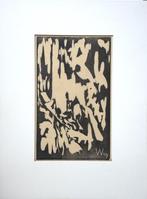 Erich Wichman linosnede "2 Figuren in Geabstraheerde Natuur", Antiek en Kunst, Kunst | Etsen en Gravures, Ophalen