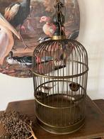 Brocante grote vogelkooi, messing/koper, Antiek en Kunst, Ophalen