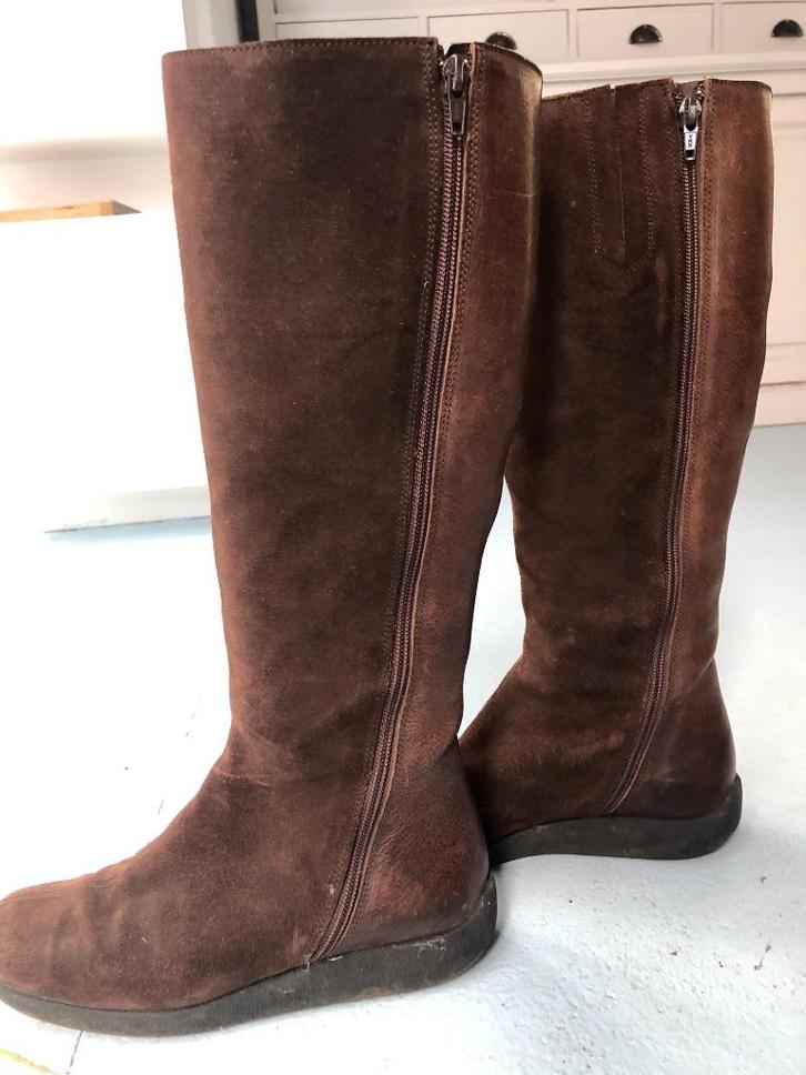 Fred de la Bretoniere leer/suede laars 37 bruin, Kleding | Dames, Schoenen, Gedragen, Hoge laarzen, Bruin, Ophalen of Verzenden