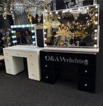 Kaptafel met 7 laden in 3 kleuren zwart,sepia en wit new, 100 tot 150 cm, Nieuw, Ophalen of Verzenden, Glas