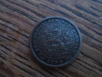 Bronzen 1/2 Cent uit 1930 van koningin Wilhelmina #464 beschikbaar voor biedingen