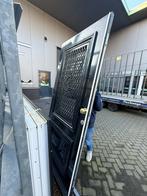 Hardhouten voordeur (notarisdeur), Gebruikt, Deurkozijn, 150 tot 225 cm, Inclusief glas