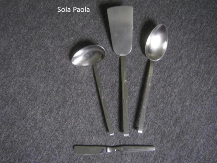 v. lepelrek Sola Paola dwarslepel, spatel groentelepel + mes, Huis en Inrichting, Keuken | Keukenbenodigdheden, Gebruikt, Ophalen of Verzenden