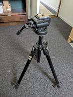 Manfrotto 190B statief met videokop, Ophalen of Verzenden, Gebruikt, Driepoot, Met balhoofd