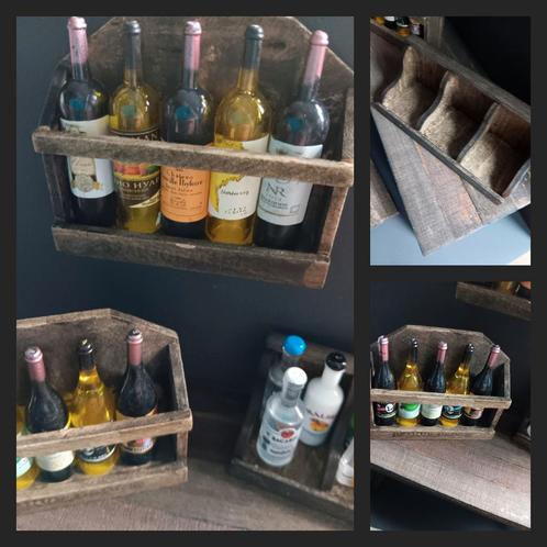 Sober gruttersbak drank & krat wijn miniatuur poppenhuis, Verzamelen, Poppenhuizen en Toebehoren, Nieuw, Poppenhuis, Ophalen
