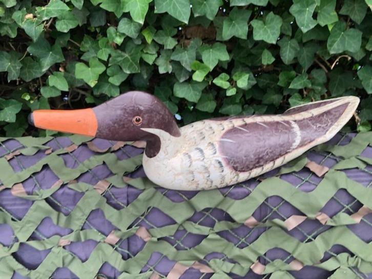 Te koop: Bruine houten lokeend, Antiek en Kunst, Kunst | Beelden en Houtsnijwerken, Ophalen of Verzenden