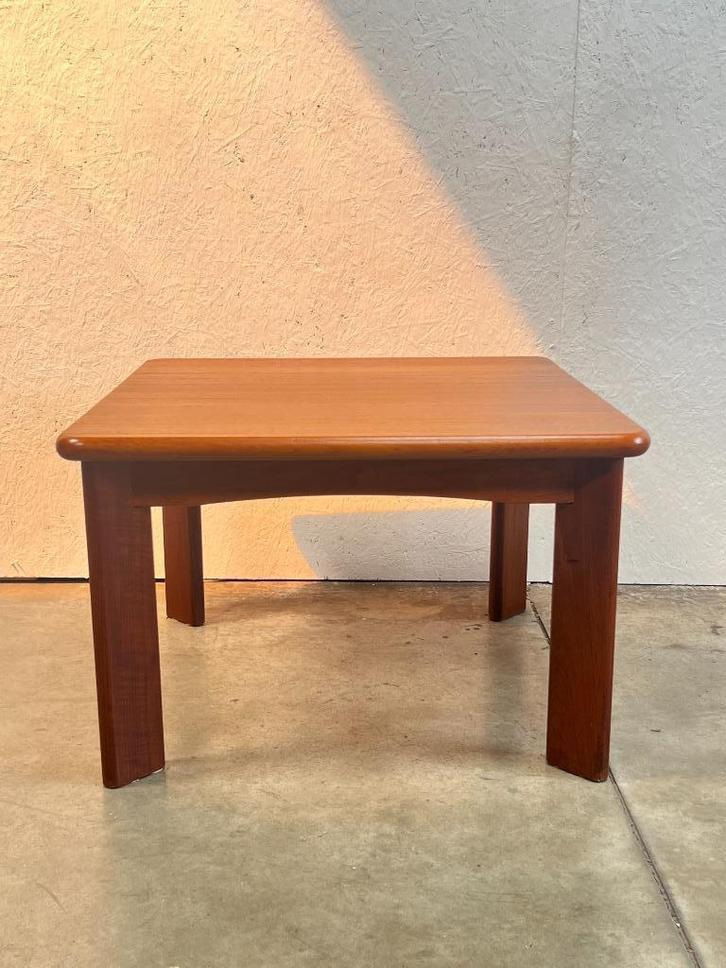 Vintage Vierkante Teakhouten Salontafel, S Burchardt-Nielsen, Huis en Inrichting, Tafels | Salontafels, Gebruikt, Minder dan 50 cm