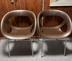 2 bruine Moema Gaber Sandona stoelen, Ophalen, Bruin, Metaal