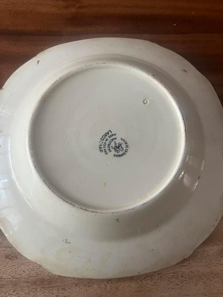 Antieke Diepe Borden Société Céramique Maestricht, Antiek en Kunst, Antiek | Servies los, Ophalen of Verzenden