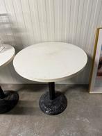 Witte ronde tafels met gietijzeren poten, Ophalen, Gebruikt, 50 tot 100 cm, Rond