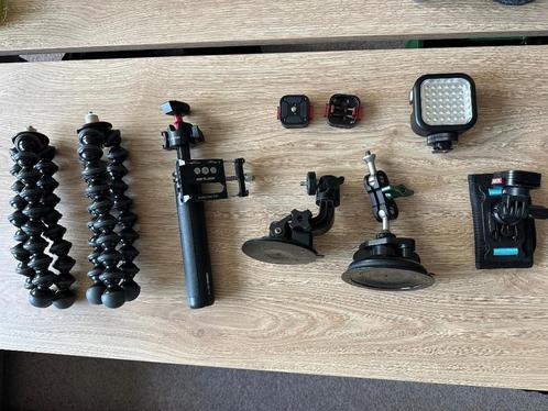 Camera statieven + zuignap + lamp + schouder mount, Audio, Tv en Foto, Fotografie | Statieven en Balhoofden, Gebruikt, Overige typen
