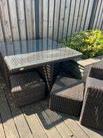 Tuintafel met 4 stoelen, Tuin en Terras, Tuinsets en Loungesets, Ophalen, Zo goed als nieuw