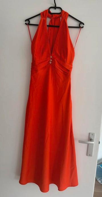Oranje satijnen jurk - nooit gedragen! beschikbaar voor biedingen