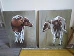 Koeien tweeluik, Minder dan 50 cm, Foto of Poster, Zo goed als nieuw, Ophalen