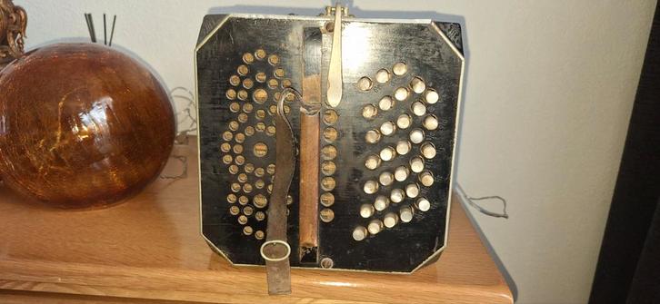 Oude Zwarte Bandonion - Uniek Instrument, Muziek en Instrumenten, Accordeons, Gebruikt, Overige formaten, Overige merken, Ophalen of Verzenden