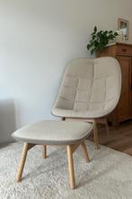 HAY Uchiwa fauteuil + poef, Huis en Inrichting, Fauteuils, Ophalen, Hout, 75 tot 100 cm, Zo goed als nieuw