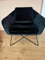Zwart fluwelen fauteuil Riverdale, Huis en Inrichting, Fauteuils, Ophalen of Verzenden, Zo goed als nieuw, 75 tot 100 cm, 50 tot 75 cm