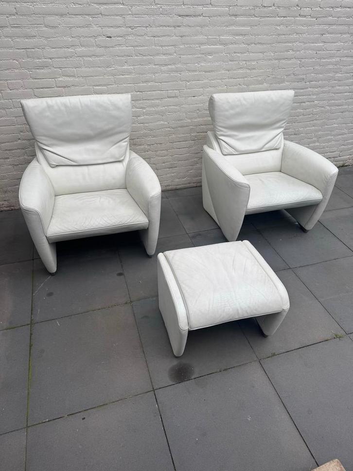 Jori Corbo/Angel Lederen Set - Prachtige Staat!, Huis en Inrichting, Fauteuils, Zo goed als nieuw, Leer, 75 tot 100 cm, 75 tot 100 cm