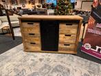 Dressoir 130cm schuifdeur en 6 laden mango Direct/Leverbaar, Huis en Inrichting, Kasten | Dressoirs, 100 tot 150 cm, Nieuw, Ophalen of Verzenden