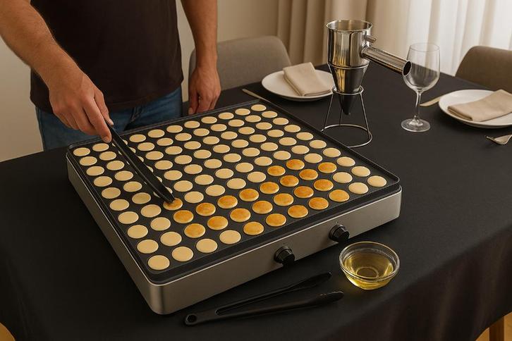 Te huur professionele poffertjesplaat, Hobby en Vrije tijd, Feestartikelen | Verhuur, Zo goed als nieuw, Overige, Ophalen