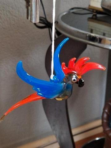 Glazen Papegaai Thüringer glaskunst.16,5 x 8 cm beschikbaar voor biedingen