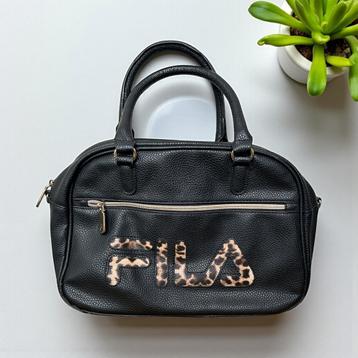 Fila Tas Universele Maat Zwart Panterprint Logo Handtas beschikbaar voor biedingen